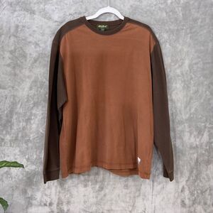 Eddie Bauer Long Sleeve Cotton Shirt men’s size XL two tone browns.